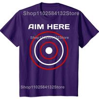 Funny Birthday Gift Aim Here Darts Players Bullseye Target Shooting Club TShirt Men Clothing Streetwear Graphic T Shirts 4XL blue
