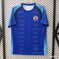 2026 New Parent Child Football T-shirt 3D Printed National Team Haiti Football Jersey Quick Drying Adult and Children's Top XXL blue