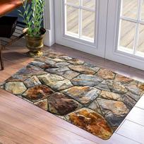 Creative Stone Texture Door Mat Simulated Pebble Soft Non-Slip Washable Kitchen Rug Bathroom Bedroom Entrance Home Decor Mat 1PC 40x60cm gray