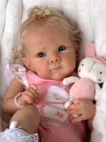 NPK 18inch Newborn Lifelike Doll Soft Touch Reborn Baby Bettie with 3D Skin Hand Root Hair Multiple Layers Painting Cuddly Toy 45cm balta
