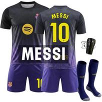 FC Barcelona išvykos futbolo marškinėliai 10 Messi Futbolo marškinėliai Sportinis kostiumas Naujas #XS violetinė