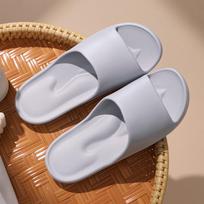 High Arch Non-Slip Shock Absorbing Bathroom Slippers with Thick EVA Sole gray