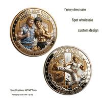 Bruce Lee & Chuck Norris Kung Fu Superstar Commemorative Challenge Coin 40x40x3 mm