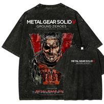 Metal Gear Solid Washed T-shirt 2026 New Model personality Clothes shirt Year round clothing Streetwear Trendy high quality soft M black