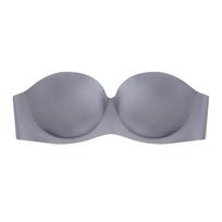 Moteriška nematoma liemenėlė be petnešėlių, keičiama permatoma sagtimi, braletter Push Up, seksualūs apatiniai apatiniai drabužiai 36/80AB pilka