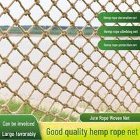 Kanapių lyno laipiojimo ir apsauginis tinklas vaizdingoms vietoms, luboms, darželiams, barams ir retro dekoravimui 6mm rope, 15cm mesh