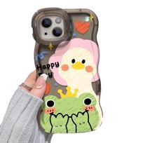Grafiti Varlė Antis Tinka Apple 12 Mobiliojo Telefono Dėklui 15/14plus Juokingas Apsaugantis nuo kritimo 13promax Dvigubas Stovas X Redmi K40/K40 Pro gray