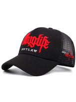 New Fashion Duck Tongue Hat Snapback Letter Embroidery Multiple Styles Baseball Hat Men's and Women's Hip Hop Net Hat Adjustable raudona
