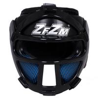 Vaikiškas profesionalus Sanda bokso šalmas su apsauga nuo kritimo ir pastorintu beždžionės veido skydeliu sparingui M Black Blue + Face Shield (140-160 cm height) black