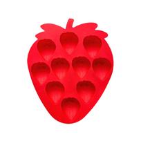 Silicone Strawberry Shaped Ice Cube Tray Mold for DIY Chocolate Candy Baking Mold Flexible Non-Stick Strawberry Ice Mold for Kitchen One Size red