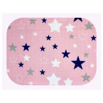 Sauskelnės - 22003- TETRA PRINT - EGA - STARS -NAVY BLUE / PINK - dydis 70x80 cm