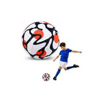 Treniruočių futbolo kamuolys, skirtas žaisti ant žolės, baltos ir oranžinės spalvos, 22 cm, dydis 5