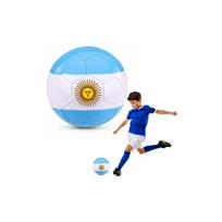 Treniruočių futbolo kamuolys, skirtas žaisti ant žolės, Argentinos spalvų, 22 cm, dydis 5