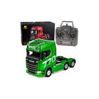 Nuotoliniu būdu valdomas Scania vilkikas su priekaba RC modelis „Huina“, žalias, 1:18
