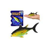 Guminė žuvis – tunas, elastinga, realistiška vandenyno žuvies figūrėlė, 14 cm