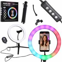 Žiedinė LED RGB lempa su reguliuojama baltos šviesos temperatūra (2600–6000 K)  ir pulteliu