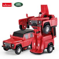 Metalinis automobilis / robotas „2-in-1“, mastelis 1:32, „Land Rover Defender“, raudonas, „RASTAR“