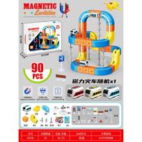 Magnetinis spalvotas traukinys, 180 elementų