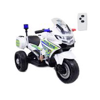 GREITAS POLICIJOS MOTOCIKLAS SU ŠVIESOS SIGNALU, MINKŠTI RATAI, GARSO EFEKTAI, DU VARIKLIAI, NUOTOLINIO VALDYMO PULTAS/NT5188