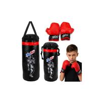 Boksavimo maišas vaikams, treniruočių rinkinys, MUAY THAI pirštinės, 55x17 cm, M