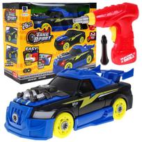 Surenkamas sportinis automobilis 2-in-1 vaikams nuo 3 metų. Elektrinis suktuvas + atsuktuvas + garsai ir šviesos
