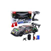 Nuotoliniu būdu valdomas lenktyninis automobilis, skirtas driftui, RC, juodos spalvos anglies pluošto, 30 km/h, 1:16