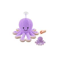 Pliušinis aštuonkojis su siurbtuku 16 cm, violetinis