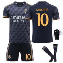 23/24 Išvykos marškinėlių komplektas Mbappé 10 Futbolo uniforma Suaugusiems Vaikams Size 26 juoda