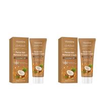Coconut Oil Air Removal Cream Painless Hair Growth Inhibitor Calming Moisturizing Skin Gentle Permanent Lip Depilatory Cream beige