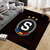 AC Sparta Praha flanelės rašto kvadratinis kilimas, plotinis kilimas, kilimėlis svetainei, miegamajam, sofai, žaidimų kambariui, neslystantis grindų kilimėlis 100x120cm( 39x47in )