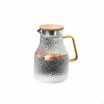 High Borosilicate Glass Pitcher Large Capacity Heat Resistant Carafe Easy to Clean 1.8L gray