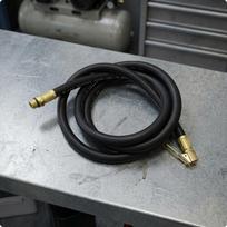 2 Pieces Tire Gauge Hose Pump Inflator Air Tube for Mechanics, Garage 14inch Male Thread 1-4-inch Male Thread black