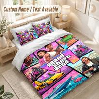 GTA Bedding Set, 1 Duvet Cover & 2 Pillowcases Soft Comfortable Bedroom Home Textile Decor 135cmx200cm beige
