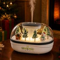 Sodo Lašo Aromato Difuzorius Eterinių Aliejų Difuzorius Su Rūko Drėkintuvu Smulkus Šaltas Šiltas Naktinis Apšvietimas Atmosfera Tylus Veikimas & Laikmačio Funkcija Snow Village