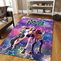 K-pop Demons Style Crystal Velvet Rug, Soft Anti‑Slip Crystal Velvet Carpet for Living Room Bedroom Home Decor 50cmx80cm purple