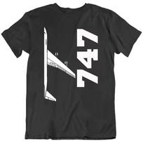 Boeing 747 pilot T shirt, loose-fitting casual unisex streetwear shirt oversized T shirt vintage T shirt harajuku T shirts 120 gray