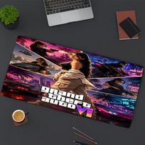 Grand Theft Auto VI Print Mouse Pad, for Keyboard Pad Laptop PC Mat for Office Home Use, Desk Decor, Perfect Birthday Gift for Gamers 30cmx60cm