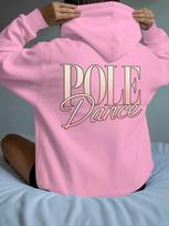 Steel pole dance women's casual hoodie with printed back, fashionable trend hoodie, autumn and winter casual hoodie XL pink