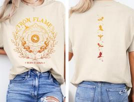 Iron Flame Shirt Fourth Wing Shirt Rebecca Yarros Shirt Dragon Rider Shirt Violt TShirts Tee Shirt Graphic Short Sleeve L beige