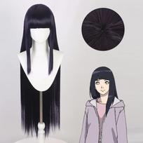Cosplay Hinata Hyuuga Dark Blue Long Straight Wig 40 Inch Blunt Bangs Cute Girl Heat Resistant Fiber Daily Party Wig 40inches white