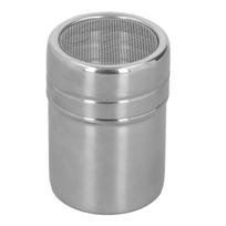 Coffee Powder Sieve Shaker Stainless Steel Cocoa Shaker Moistureproof Powder Sifter Cylinder with Lid gray