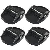 4Pcs Trailer Stabilizer Leg Foot Pads With Locking Pins For Camper, Travel Trailer & Towable Rv Manual Stabilizers black