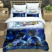 Game FINAL FANTASY Print Comfortable Duvet Quilt Cover Pillowcase Bedding Set Children Bedroom Decoration Home Textile 70x133cm 2pcs white