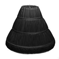 3 lankų pasijonis mergaitėms lankai šoninės klostės Lolita krinolina apatinis sijonas narvas sijonas 75cm black