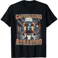 Italian Brainrot Cappuccino Assassino, Funny Cappuccino Meme T-Shirt(1) XXXXXL juoda