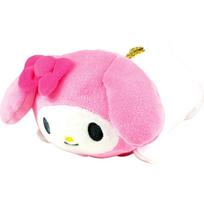 Tees Factory Sanrio Nesoberi Pass Case My Melody with Reel Plush Mascot Keychain pink