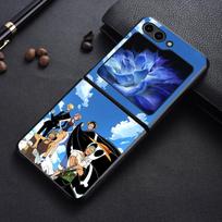 Anime One P-Pieces Luffy dėklas Samsung Galaxy Flip7 FE Flip3 Flip6 Flip4 Z Flip 7 6 5 4 3 Flip5 nugarėlės telefono dangtelis Funda Galaxy Z Flip4 blue