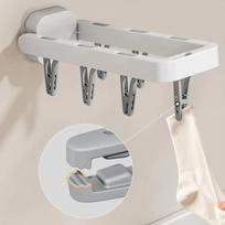 Foldable Wall Mounted Laundry Rack with Multiple Clips for Socks Underwear and Small Clothes Drying Space Saving Design one size balta