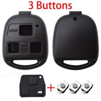 2 3 Button Pad Switch Remote Car Key Shell Case For Toyota Rav4 Prado Corolla Land Cruiser Previa Tarago Pixis Rush Celica gray