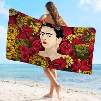 F-Frida K-Kahlo Menas Mikropluošto Paplūdimio Rankšluostis Sugeriantis Greitai Džiūstantis Minkštas Joga Plaukimas Kurortas Alpinizmas Rankšluostis Cotton 30x60cm beige